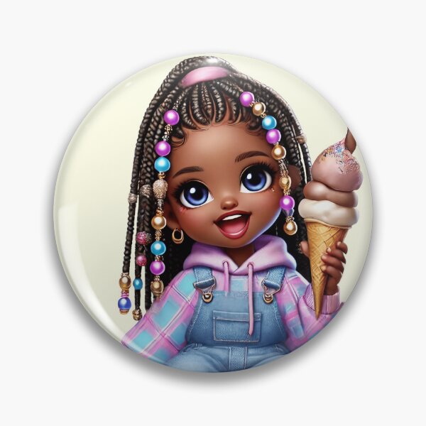 Item preview, Pretty Black Girl with Natural Hair – Cute Digital Art designed and sold by Lulunza.