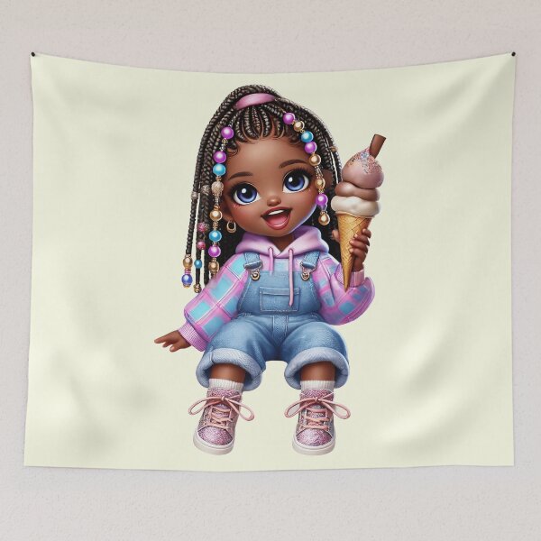 Item preview, Pretty Black Girl with Natural Hair – Cute Digital Art designed and sold by Lulunza.