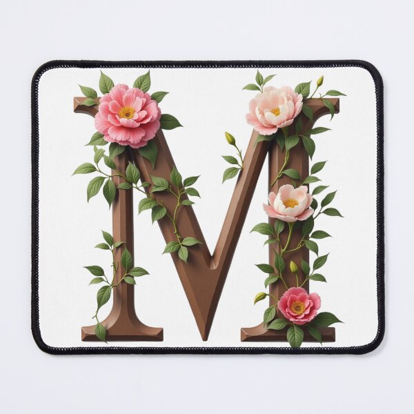 Item preview, Floral Monogram Letter M designed and sold by rustyroofco.