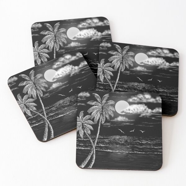 Item preview, Monochrome Beach Scene designed and sold by AmbientArtCo.