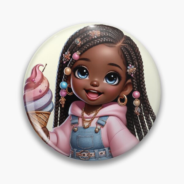Item preview, Pretty Black Girl with Natural Hair Cute Digital Art-cut brown skin ❤️ designed and sold by Lulunza.