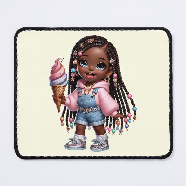 Item preview, Pretty Black Girl with Natural Hair Cute Digital Art-cut brown skin ❤️ designed and sold by Lulunza.