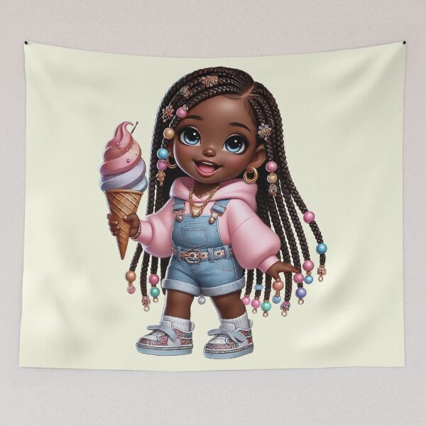 Item preview, Pretty Black Girl with Natural Hair Cute Digital Art-cut brown skin ❤️ designed and sold by Lulunza.