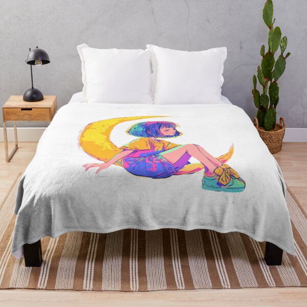 Item preview, Moon Dreamer Girl – Colorful Night Pop Art designed and sold by MiNa323.
