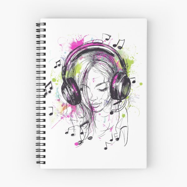 Item preview, Colorful Music Girl with Headphones – Artistic Splash Illustration designed and sold by Rasa-X-.