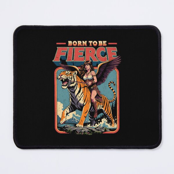 Item preview, Born To Be Fierce: Winged Warrior Woman Riding a Tiger designed and sold by Vintagenaut Co..