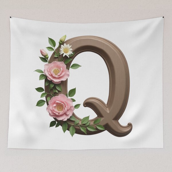 Item preview, Floral Monogram Letter Q designed and sold by rustyroofco.