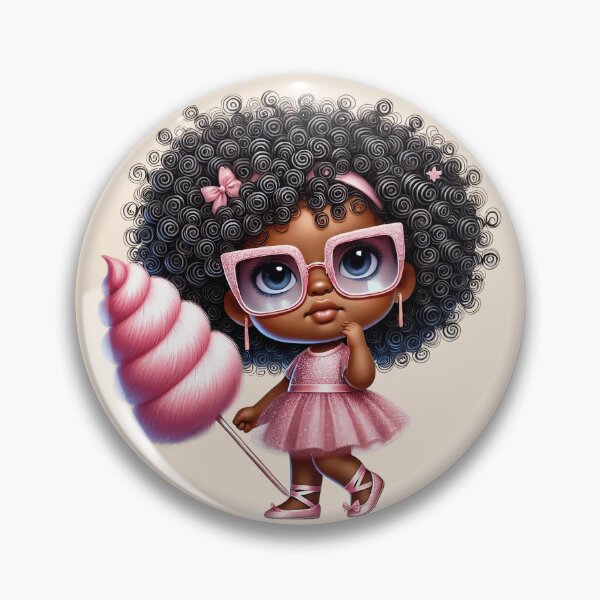 Item preview, Pretty Black Girl with Natural Hair – Cute Digital Art pink dress designed and sold by Lulunza.