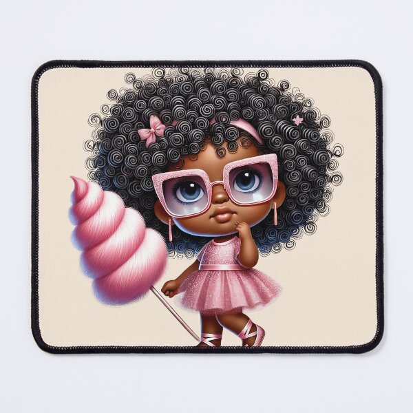 Item preview, Pretty Black Girl with Natural Hair – Cute Digital Art pink dress designed and sold by Lulunza.