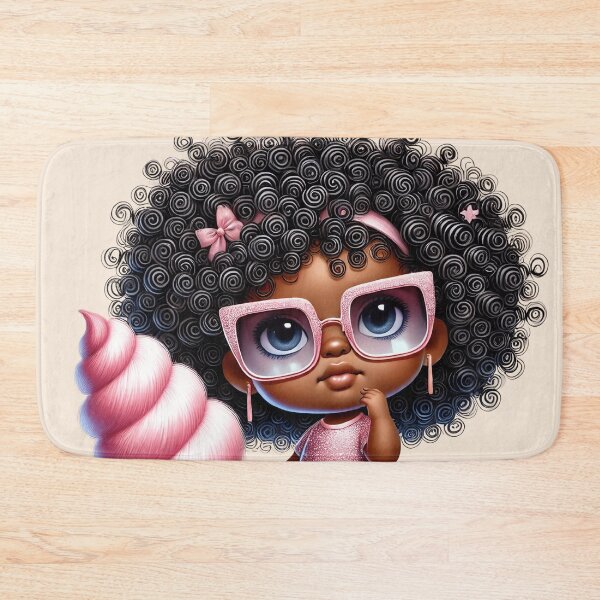 Item preview, Pretty Black Girl with Natural Hair – Cute Digital Art pink dress designed and sold by Lulunza.