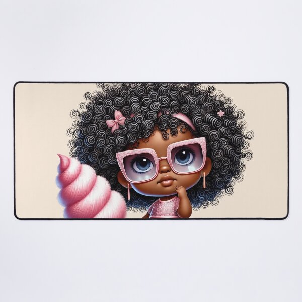 Item preview, Pretty Black Girl with Natural Hair – Cute Digital Art pink dress designed and sold by Lulunza.