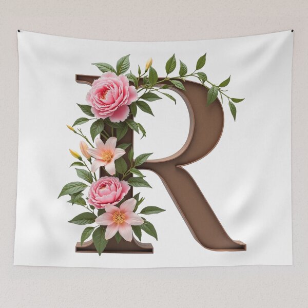 Item preview, Floral Monogram Letter R designed and sold by rustyroofco.