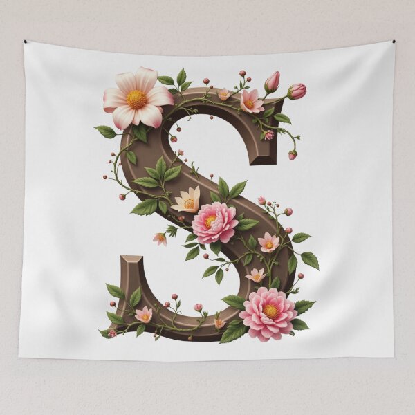 Item preview, Floral Monogram Letter S designed and sold by rustyroofco.