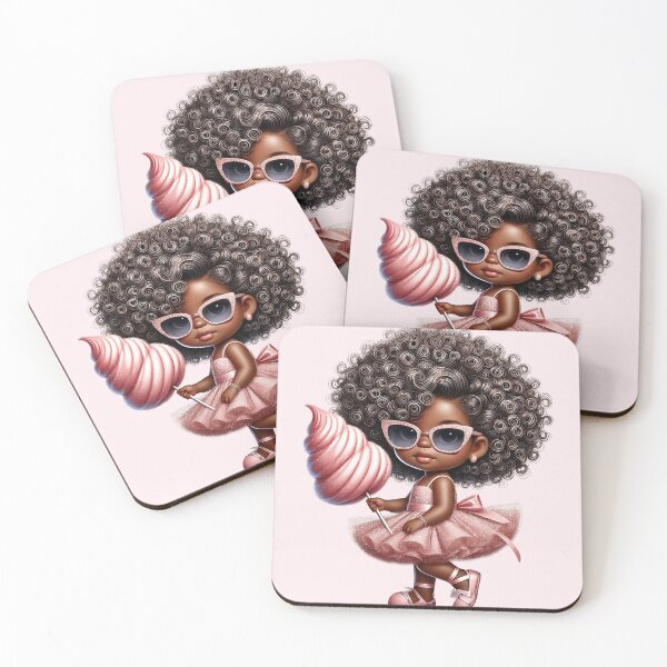 Item preview, Pretty Black Girl with Natural Hair – Cute Digital Art pink dress designed and sold by Lulunza.