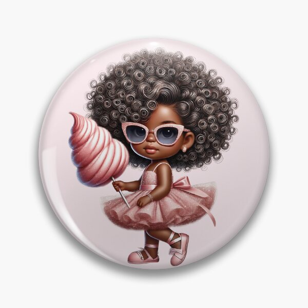Item preview, Pretty Black Girl with Natural Hair – Cute Digital Art pink dress designed and sold by Lulunza.