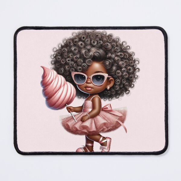 Item preview, Pretty Black Girl with Natural Hair – Cute Digital Art pink dress designed and sold by Lulunza.