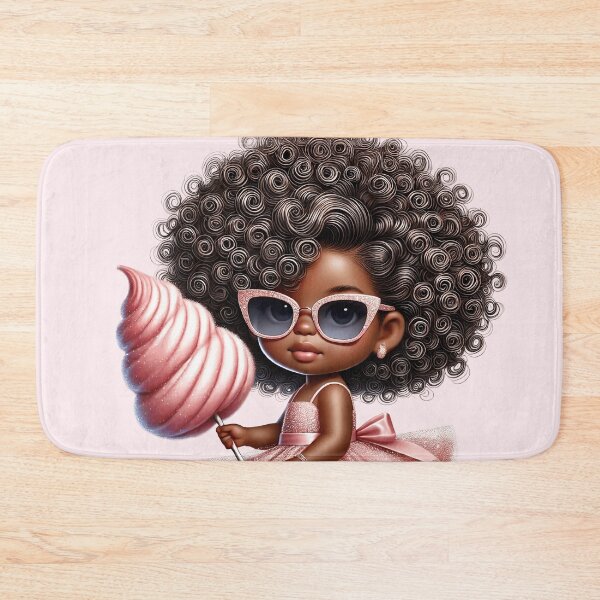 Item preview, Pretty Black Girl with Natural Hair – Cute Digital Art pink dress designed and sold by Lulunza.