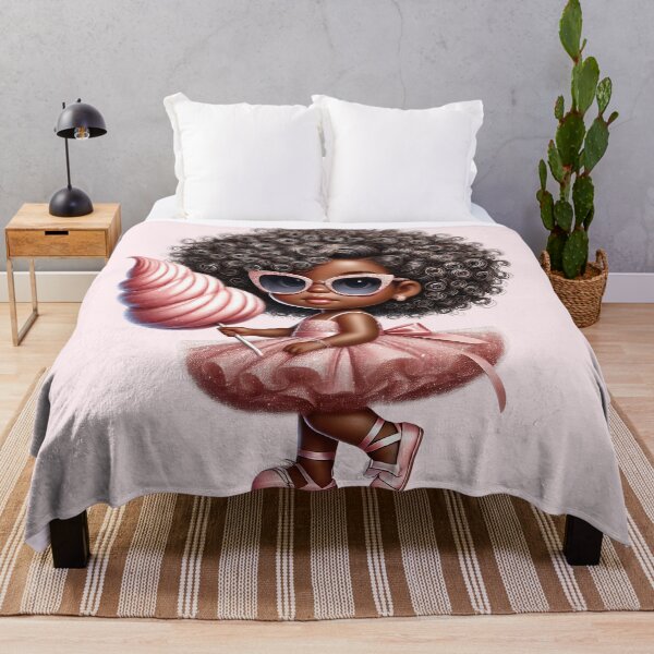Item preview, Pretty Black Girl with Natural Hair – Cute Digital Art pink dress designed and sold by Lulunza.
