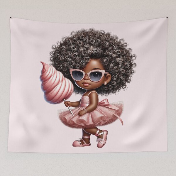 Item preview, Pretty Black Girl with Natural Hair – Cute Digital Art pink dress designed and sold by Lulunza.