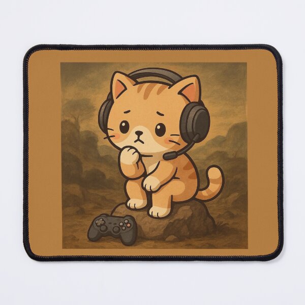 Item preview, The Thinking Gamer Cat - Cute Nerdy Kitty designed and sold by NerdCrafter.
