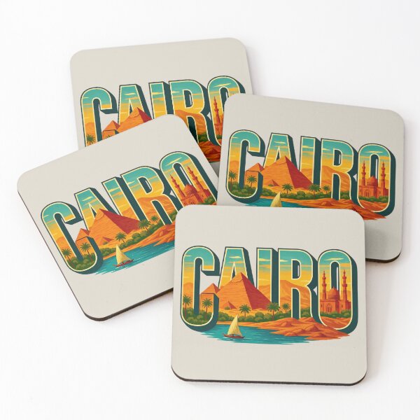 Item preview, Cairo, Egypt -- Pyramids, Mosque & Nile Typography Art designed and sold by Myra365Art.