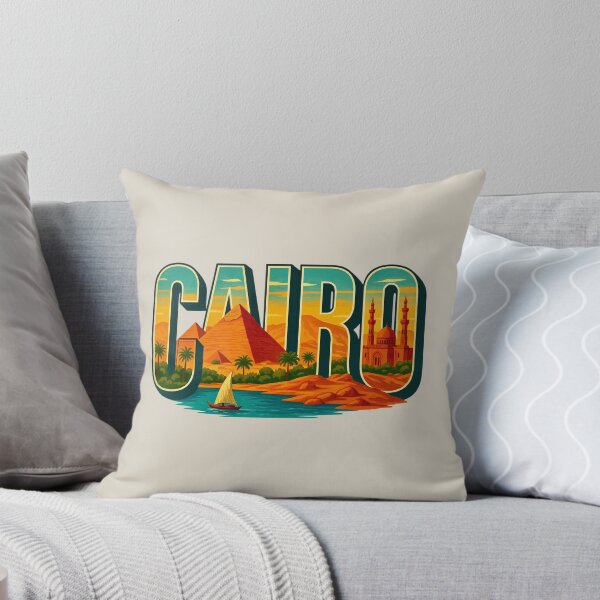 Item preview, Cairo, Egypt -- Pyramids, Mosque & Nile Typography Art designed and sold by Myra365Art.