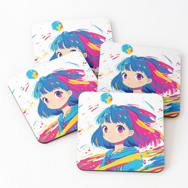 Item preview, Color Splash Girl – Vibrant Anime Pop Art designed and sold by MiNa323.