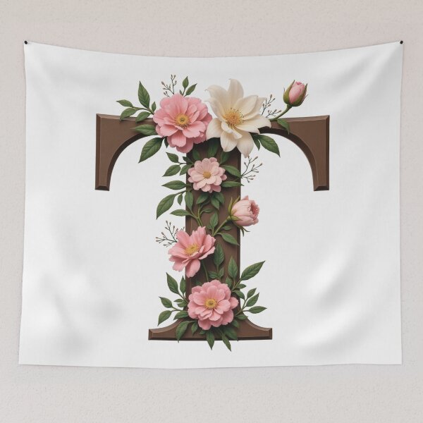 Item preview, Floral Monogram Letter T designed and sold by rustyroofco.