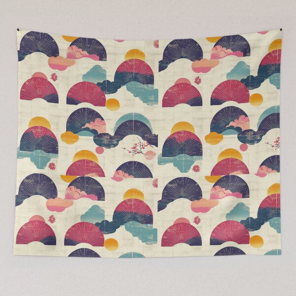Item preview, Rising Sun – Japanese Fan Pattern Art designed and sold by MiNa323.