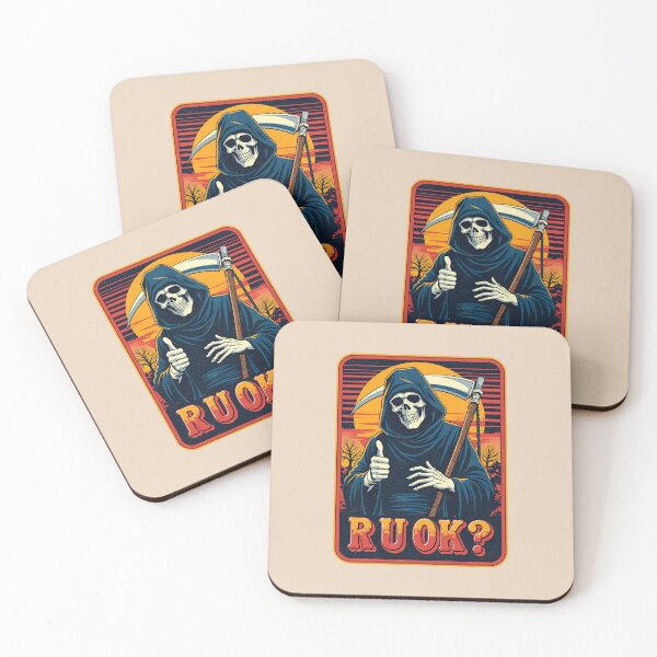 Item preview, R U OK?: The Grim Reaper Gives a Thumbs Up designed and sold by Vintagenaut Co..