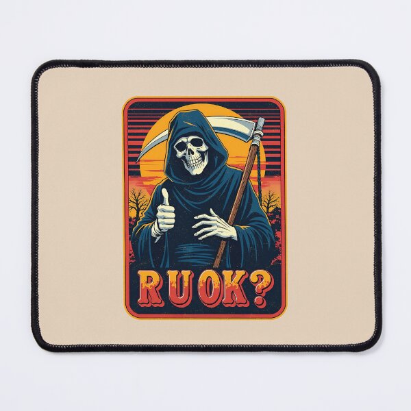 Item preview, R U OK?: The Grim Reaper Gives a Thumbs Up designed and sold by Vintagenaut Co..