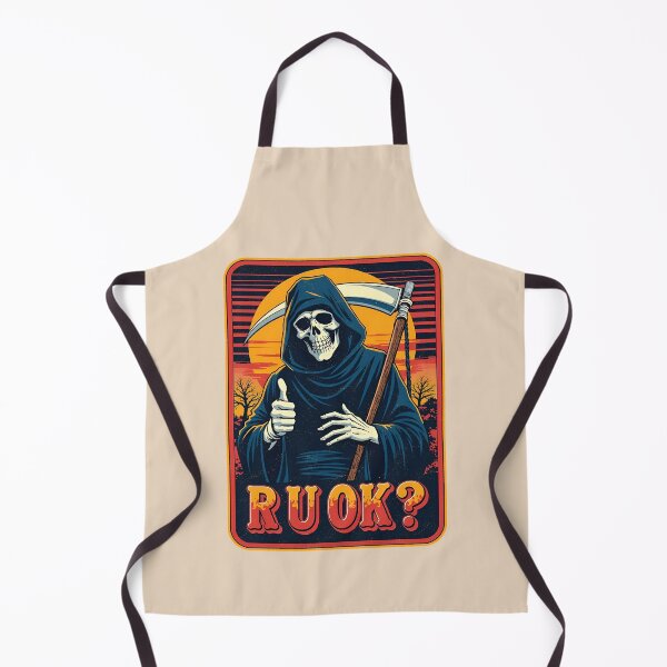 Item preview, R U OK?: The Grim Reaper Gives a Thumbs Up designed and sold by Vintagenaut Co..