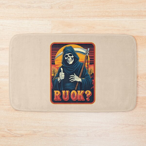 Item preview, R U OK?: The Grim Reaper Gives a Thumbs Up designed and sold by Vintagenaut Co..
