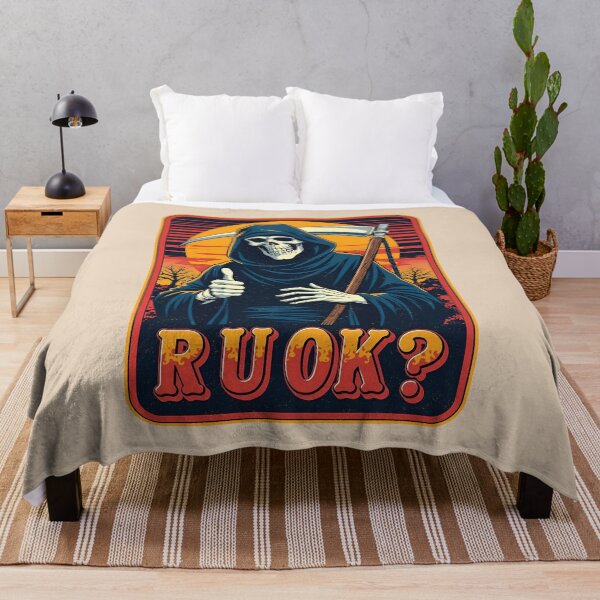 Item preview, R U OK?: The Grim Reaper Gives a Thumbs Up designed and sold by Vintagenaut Co..