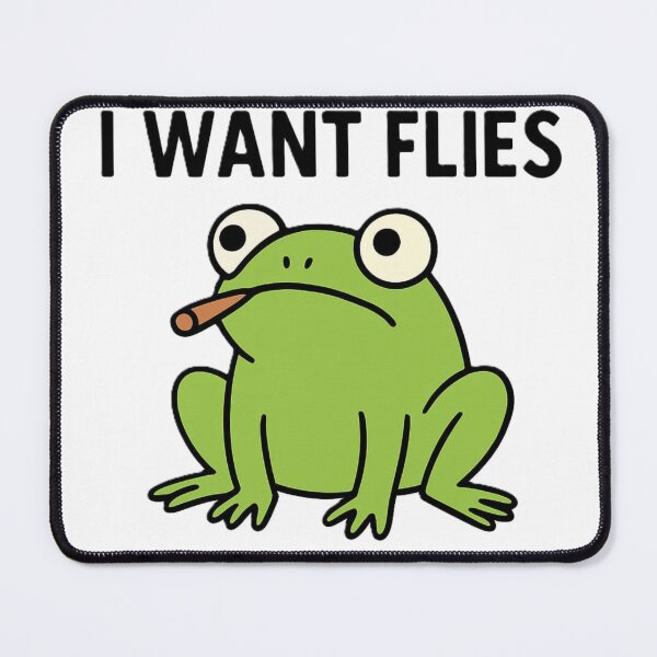 Item preview, Funny Frog Meme – I Want Flies Cartoon Design designed and sold by OxiSkor.