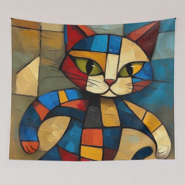Item preview, Dancing cat in Cubist style designed and sold by EDigitalStore.