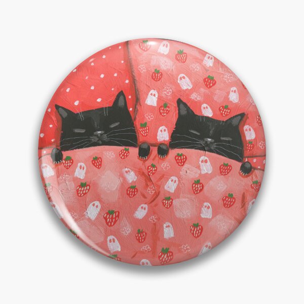 Item preview, Strawberries and Ghosts Dreams Black Cats designed and sold by KilkennyCat Art.
