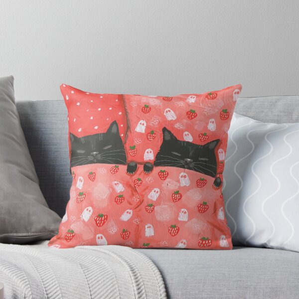 Item preview, Strawberries and Ghosts Dreams Black Cats designed and sold by KilkennyCat Art.
