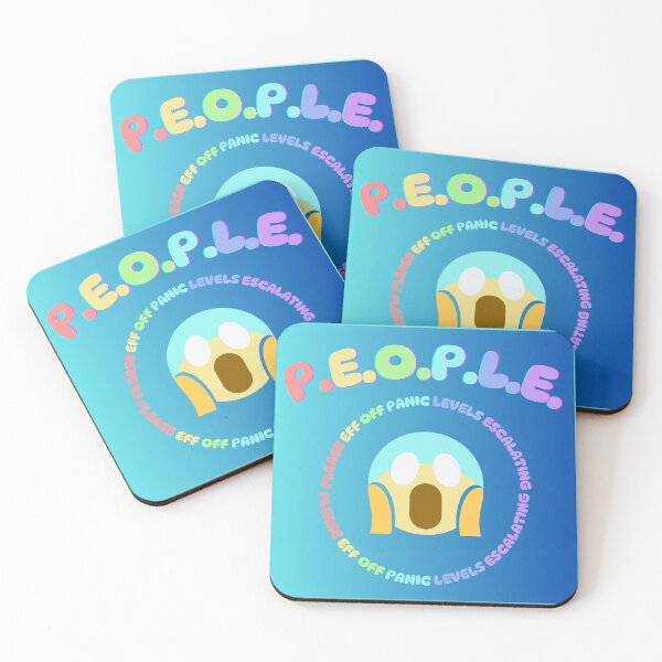 Item preview, P.E.O.P.L.E. = Please Eff Off, Panic Levels Escalating (Light Blue Dark Blue Gradient) designed and sold by Sarriette.