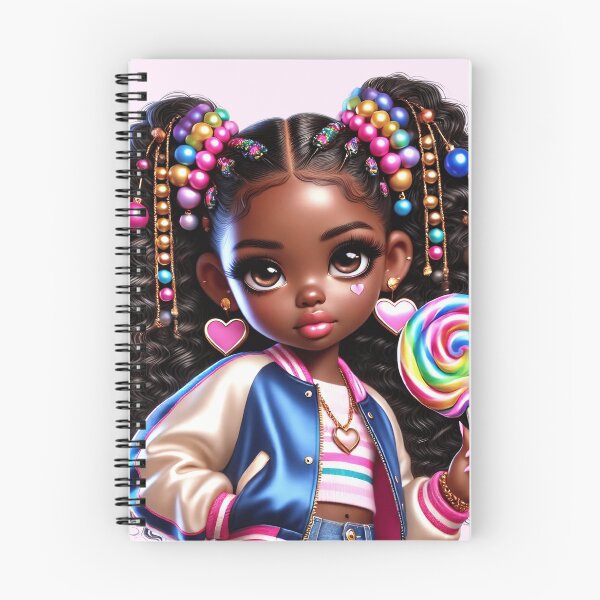 Item preview, Cute Black Girl with Braids – Adorable Cartoon Illustration designed and sold by Lulunza.
