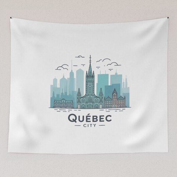 Item preview, Québec City Skyline – Minimalist Cool Blue Travel Souvenir Design designed and sold by Paper Drip.