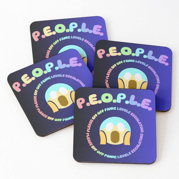 Item preview, P.E.O.P.L.E. = Please Eff Off, Panic Levels Escalating (Black Blue Gradient) designed and sold by Sarriette.