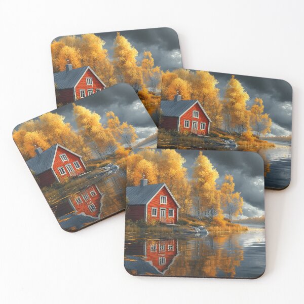 Item preview, Charming Autumn Cottage by a Reflective Lake designed and sold by Artessie.