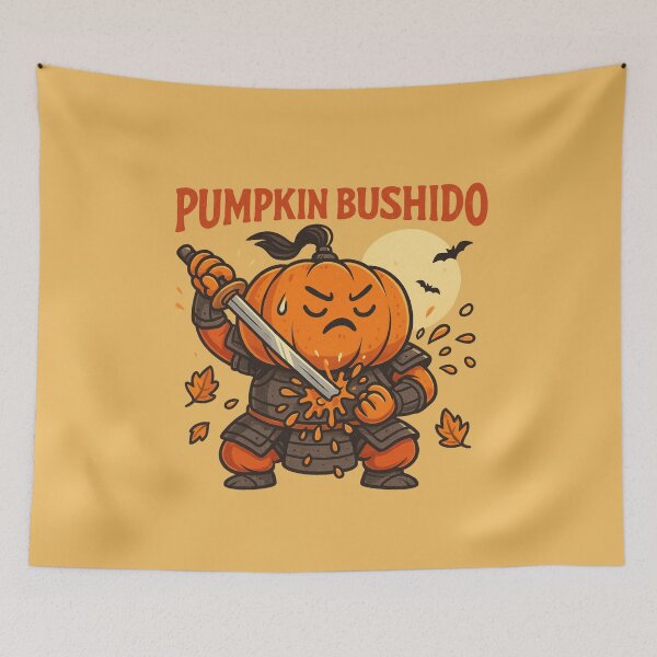 Item preview, Samurai Pumpkin  Funny Bushido Halloween designed and sold by Meandmyshop.