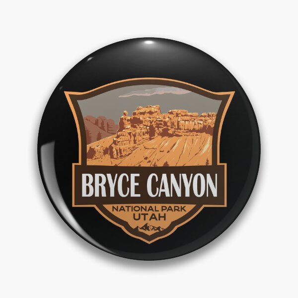 Item preview, Bryce Canyon National Park Utah Illustration Travel Retro Badge designed and sold by KrisSidDesigns.