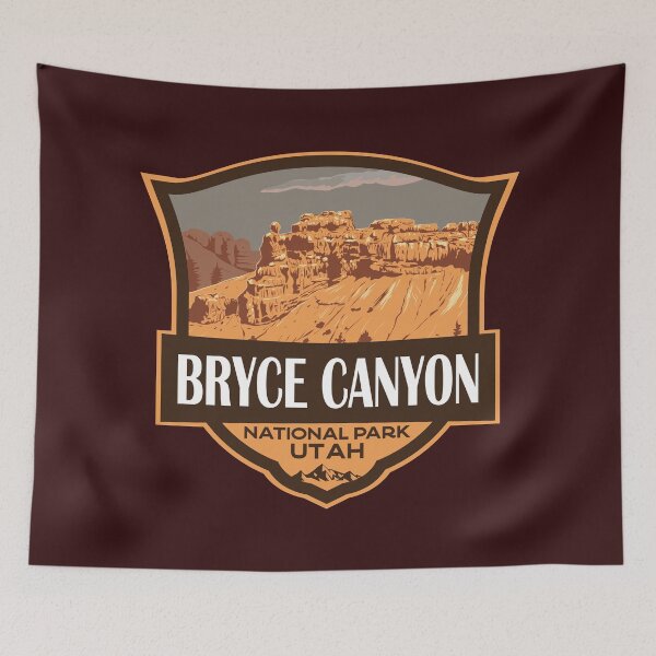 Item preview, Bryce Canyon National Park Utah Illustration Travel Retro Badge designed and sold by KrisSidDesigns.