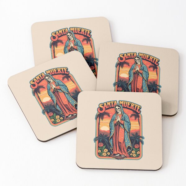 Item preview, Santa Muerte: Holy Death at Sunset with Palm Trees designed and sold by Vintagenaut Co..
