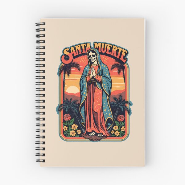 Item preview, Santa Muerte: Holy Death at Sunset with Palm Trees designed and sold by Vintagenaut Co..