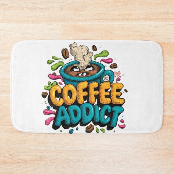 Item preview, Coffee Addict Funny Cartoon Typography Design designed and sold by AlexLineArt.