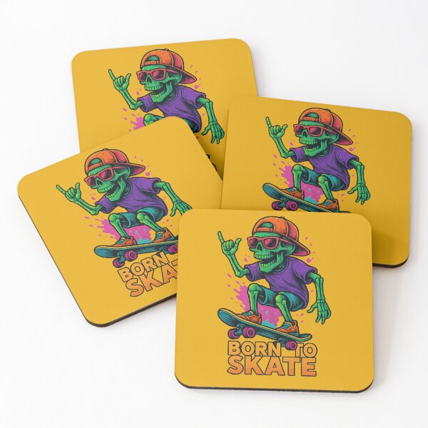 Item preview, Born To Skate Neon Skeleton Rider designed and sold by ArtComixHaven.